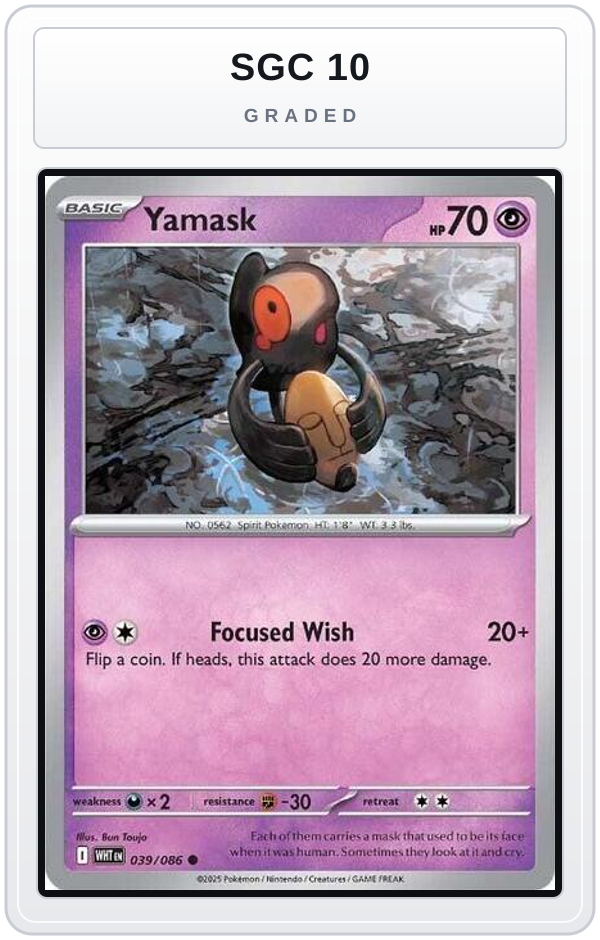 Graded - Yamask — SGC 10 graded overlay