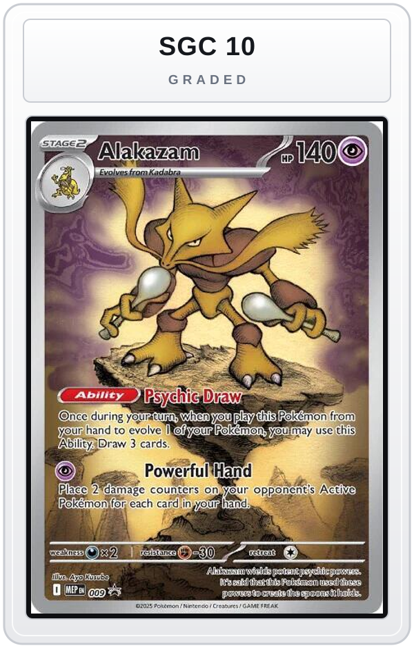 Graded - Alakazam - 009 — SGC 10 graded overlay