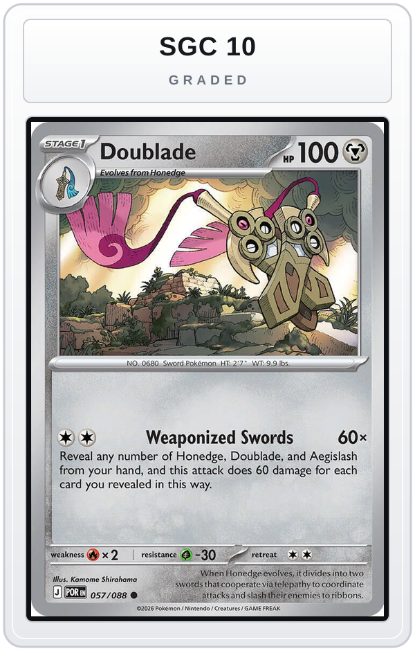 Graded - Doublade - 057/088 — SGC 10 graded overlay