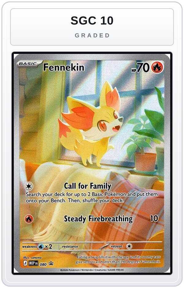 Graded - Fennekin - 080 — SGC 10 graded overlay