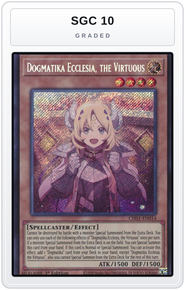 Graded - Dogmatika Ecclesia, the Virtuous (Secret Rare) — SGC 10 graded overlay