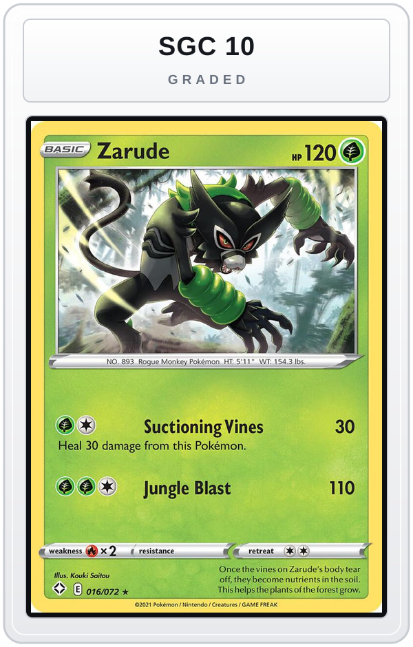 Graded - Zarude — SGC 10 graded overlay