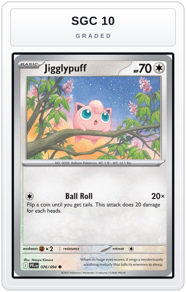 Graded - Jigglypuff — SGC 10 graded overlay