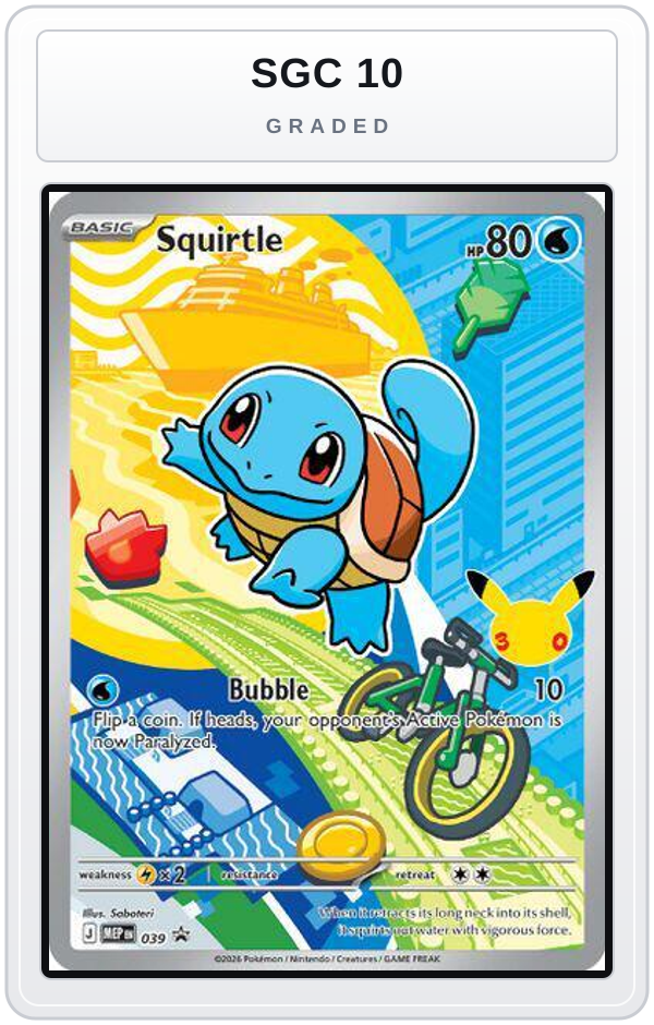 Graded - Squirtle - 039 — SGC 10 graded overlay