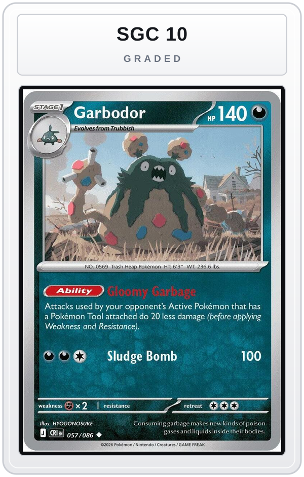 Graded - Garbodor — SGC 10 graded overlay