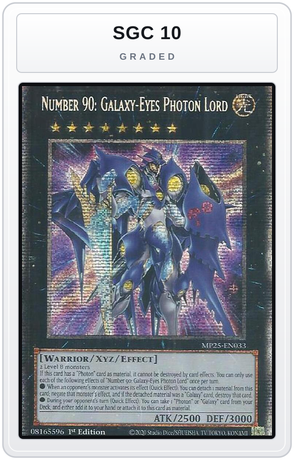 Graded - Number 90: Galaxy-Eyes Photon Lord — SGC 10 graded overlay