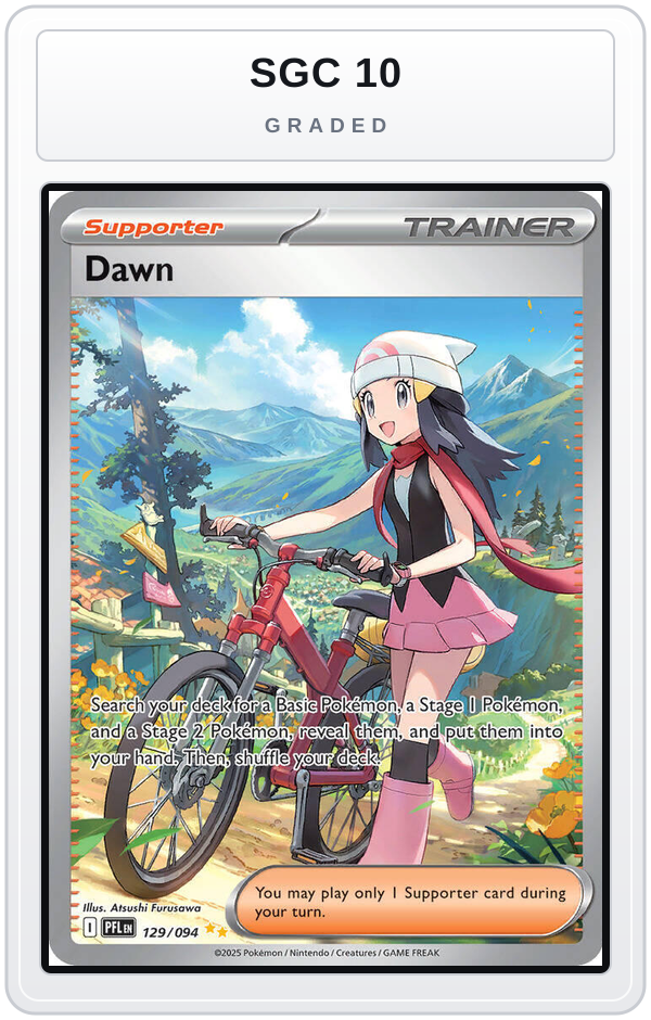 Graded - Dawn - 129/094 — SGC 10 graded overlay