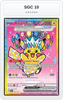 Graded - Pikachu ex - 277/217 — SGC 10 graded overlay
