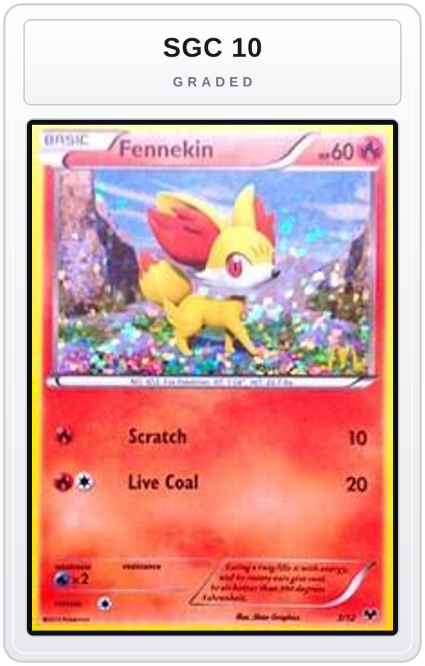 Graded - Fennekin - 3/12 — SGC 10 graded overlay