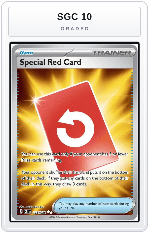 Graded - Special Red Card - 113/086 — SGC 10 graded overlay