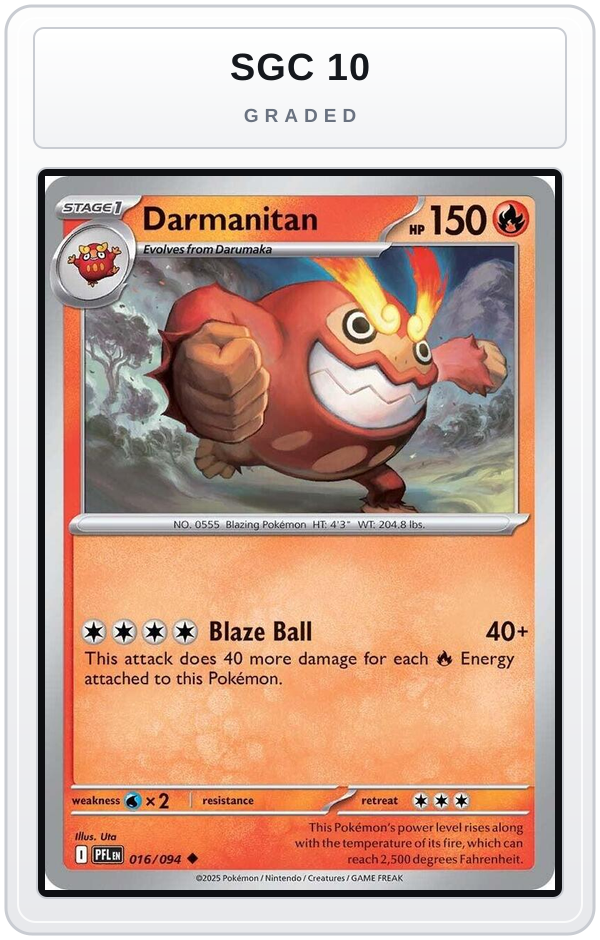 Graded - Darmanitan — SGC 10 graded overlay
