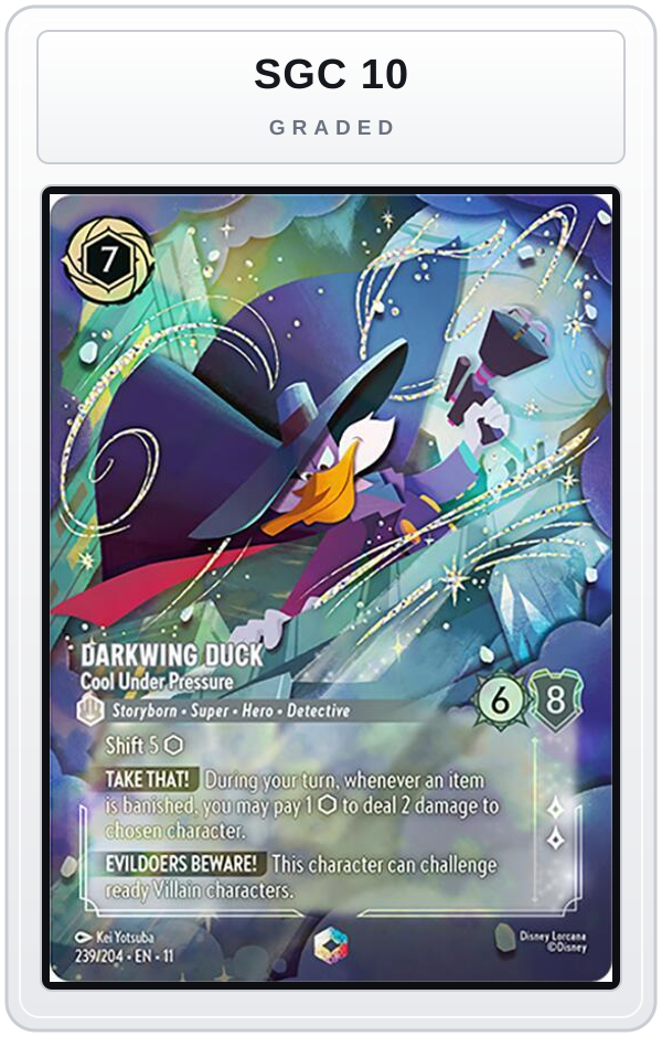 Graded - Darkwing Duck - Cool Under Pressure (Enchanted) — SGC 10 graded overlay