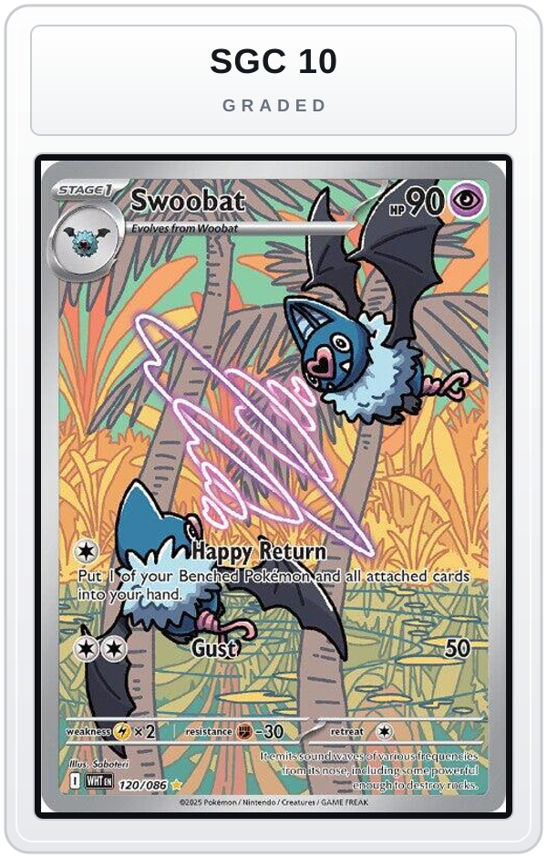 Graded - Swoobat - 120/086 — SGC 10 graded overlay