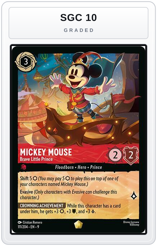 Graded - Mickey Mouse - Brave Little Prince — SGC 10 graded overlay
