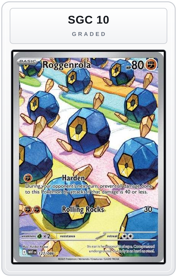 Graded - Roggenrola - 127/086 — SGC 10 graded overlay
