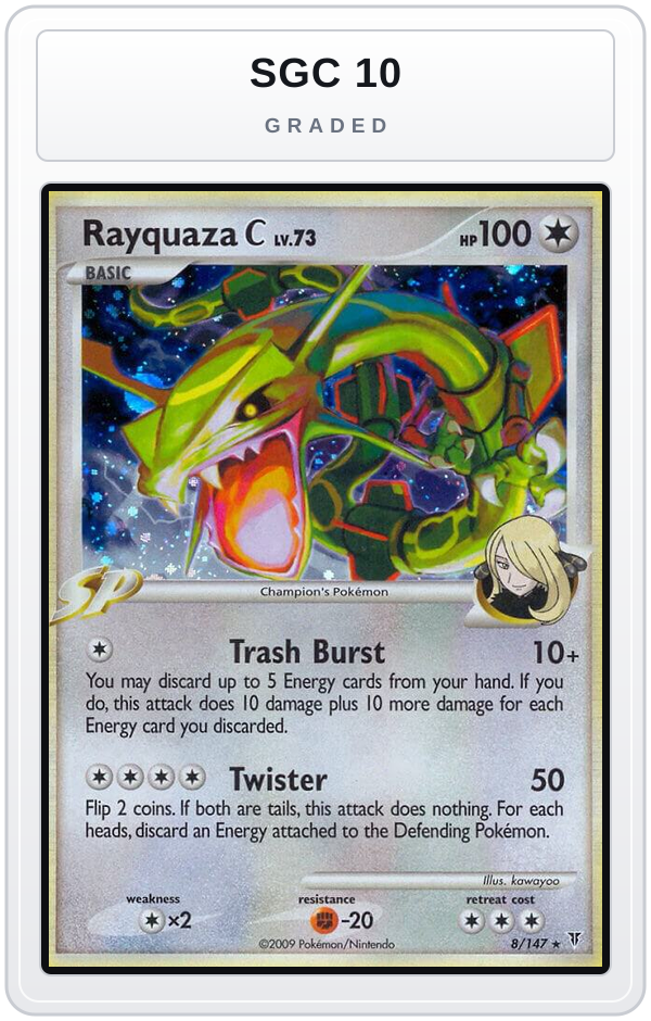 Graded - Rayquaza C — SGC 10 graded overlay
