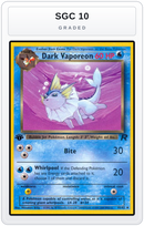 Graded - Dark Vaporeon — SGC 10 graded overlay