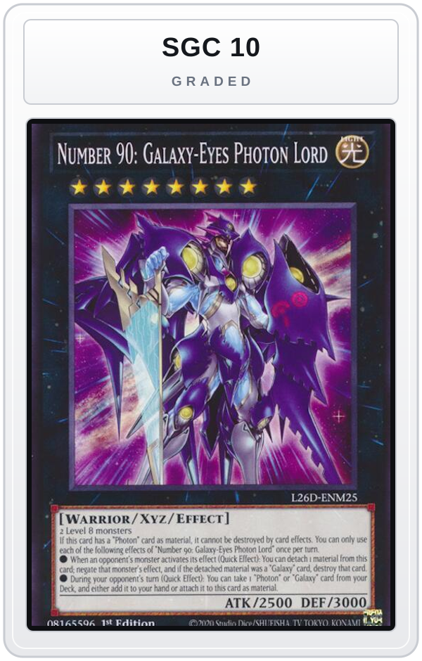 Graded - Number 90: Galaxy-Eyes Photon Lord — SGC 10 graded overlay
