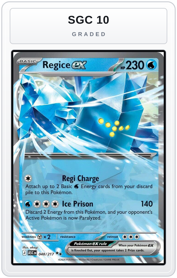Graded - Regice ex — SGC 10 graded overlay