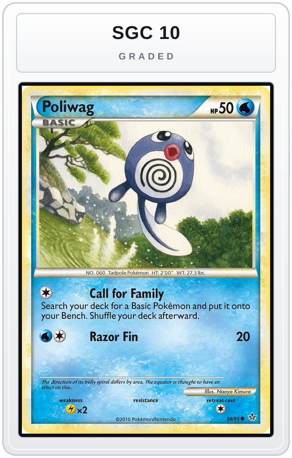Graded - Poliwag — SGC 10 graded overlay