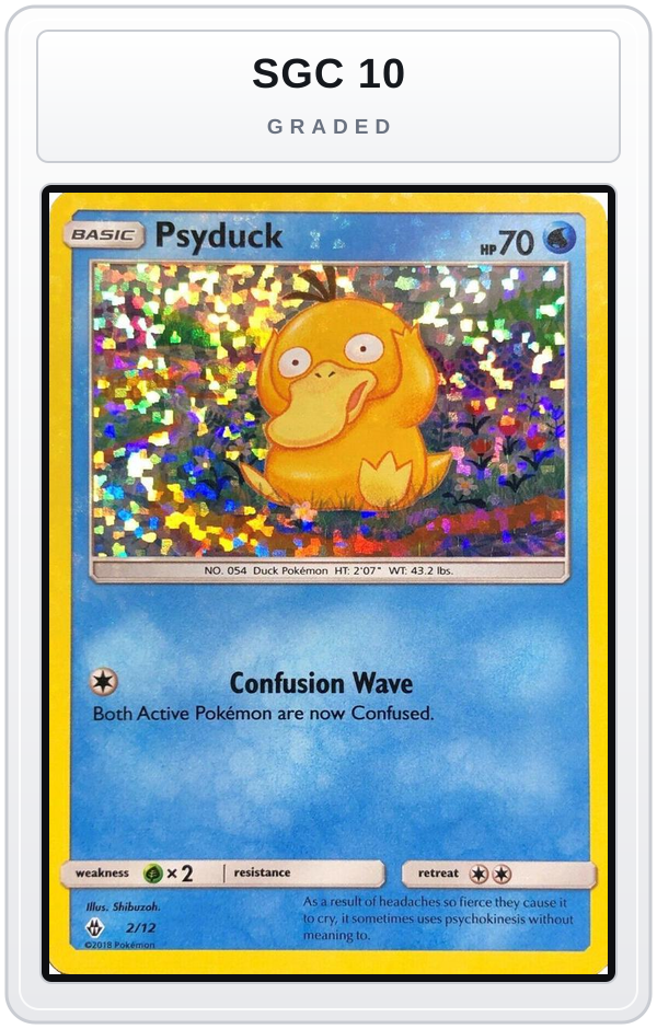 Graded - Psyduck - 2/12 — SGC 10 graded overlay