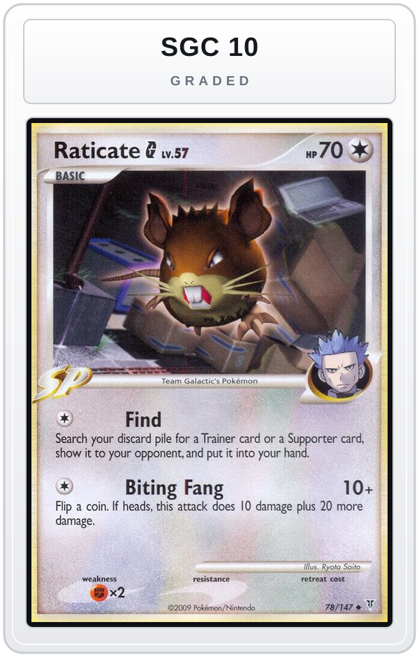 Graded - Raticate G — SGC 10 graded overlay