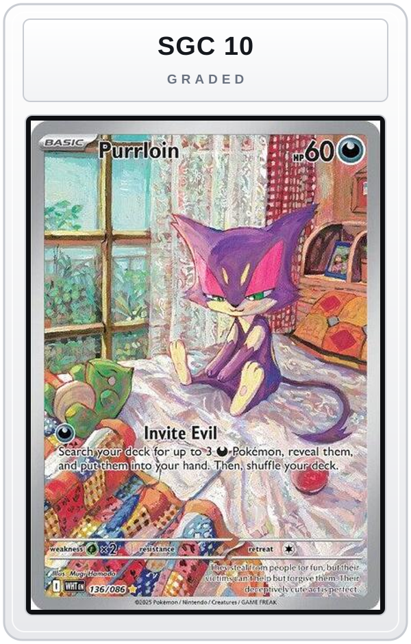 Graded - Purrloin - 136/086 — SGC 10 graded overlay