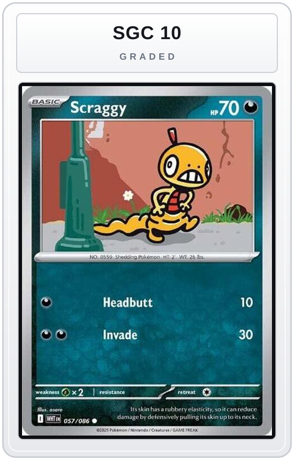Graded - Scraggy — SGC 10 graded overlay