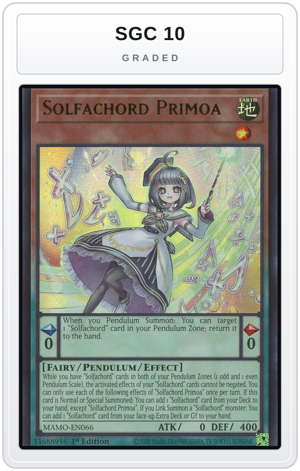 Graded - Solfachord Primoa — SGC 10 graded overlay