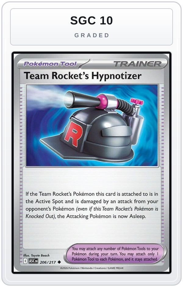 Graded - Team Rocket's Hypnotizer — SGC 10 graded overlay