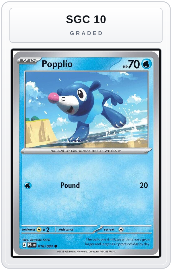 Graded - Popplio — SGC 10 graded overlay