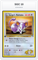Graded - Lt. Surge's Rattata — SGC 10 graded overlay