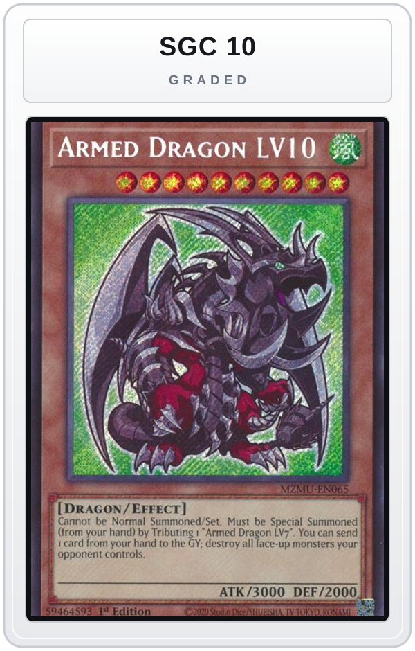 Graded - Armed Dragon LV10 — SGC 10 graded overlay
