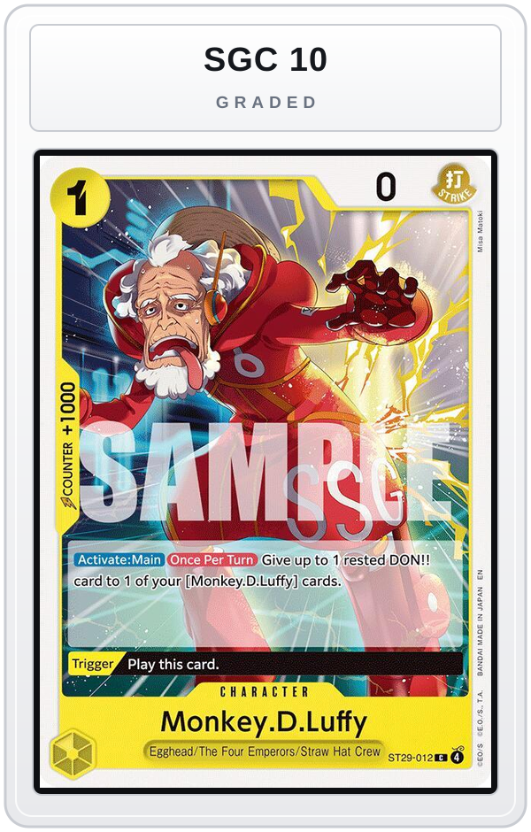 Graded - Monkey.D.Luffy (012) — SGC 10 graded overlay