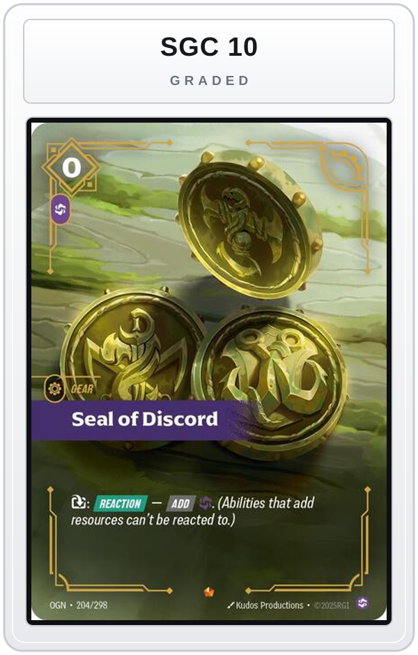 Graded - Seal of Discord — SGC 10 graded overlay