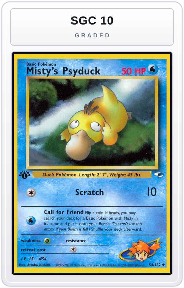 Graded - Misty's Psyduck — SGC 10 graded overlay