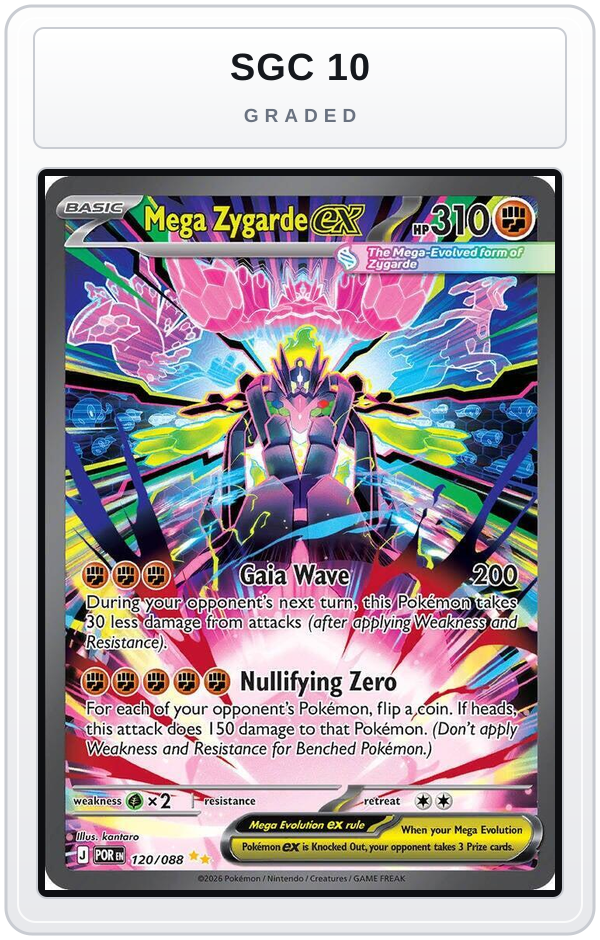 Graded - Mega Zygarde ex - 120/088 — SGC 10 graded overlay