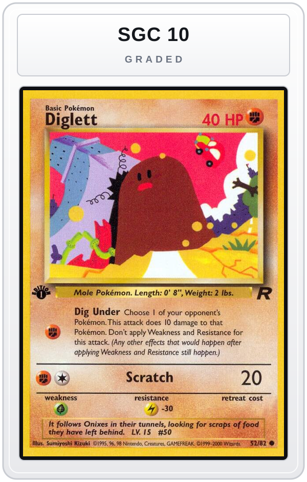 Graded - Diglett — SGC 10 graded overlay