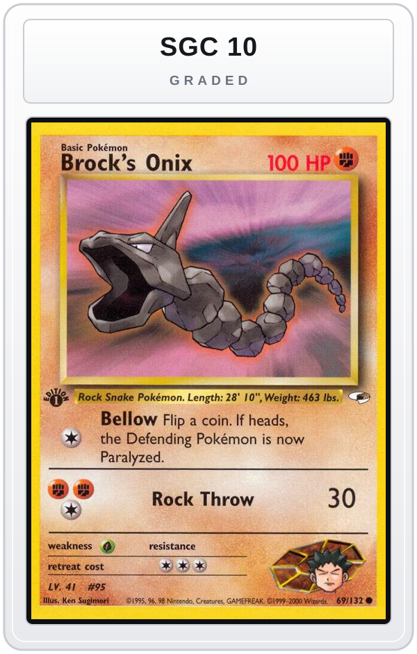 Graded - Brock's Onix (69) — SGC 10 graded overlay