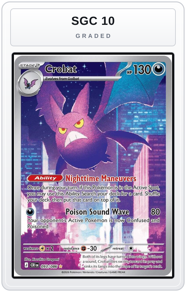 Graded - Crobat - 093/086 — SGC 10 graded overlay