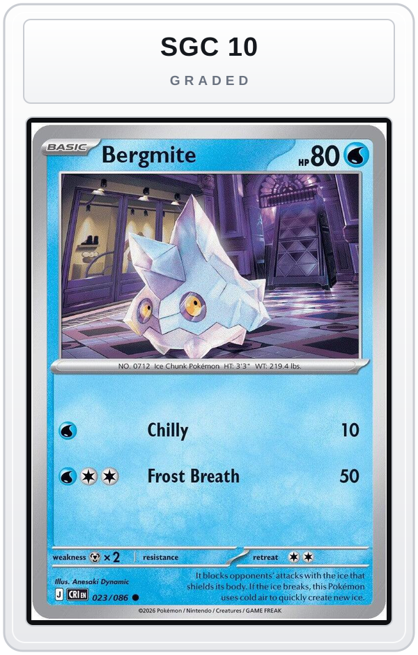 Graded - Bergmite — SGC 10 graded overlay
