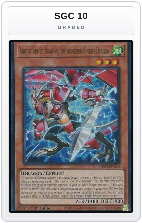 Graded - Knight Armed Dragon, the Armored Knight Dragon — SGC 10 graded overlay