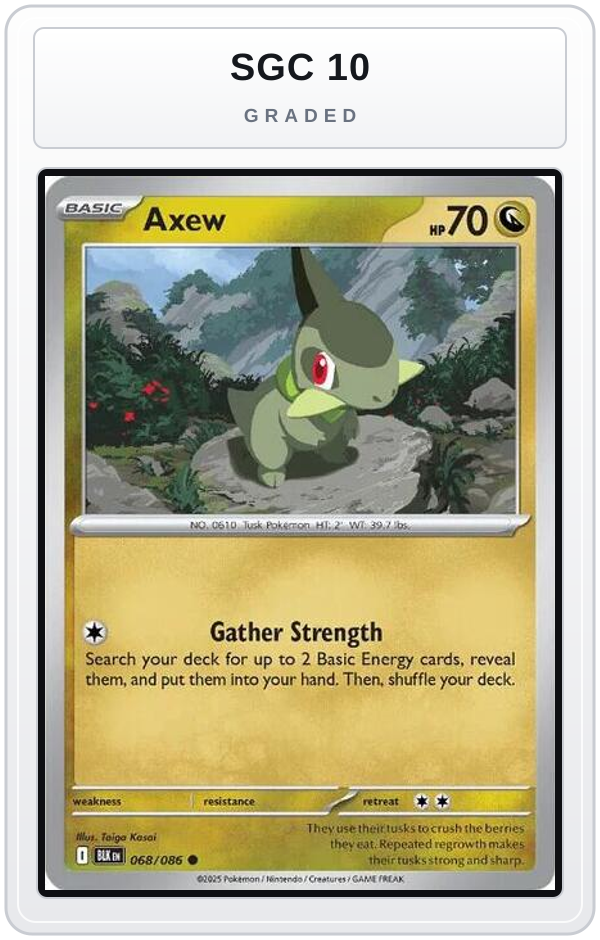 Graded - Axew — SGC 10 graded overlay