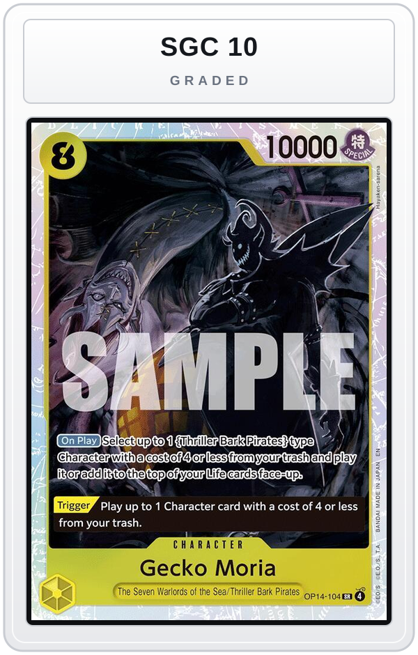 Graded - Gecko Moria - OP14-104 — SGC 10 graded overlay