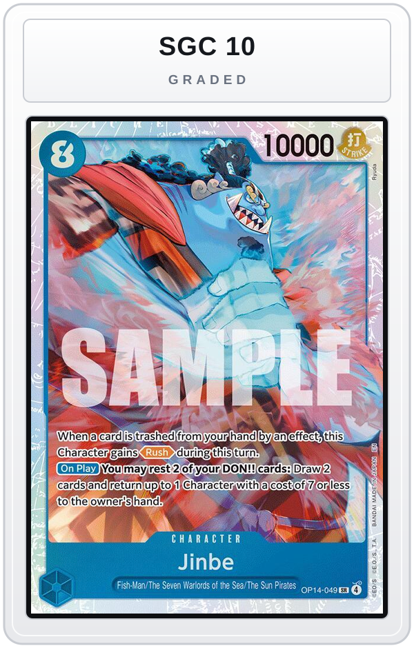 Graded - Jinbe - OP14-049 — SGC 10 graded overlay