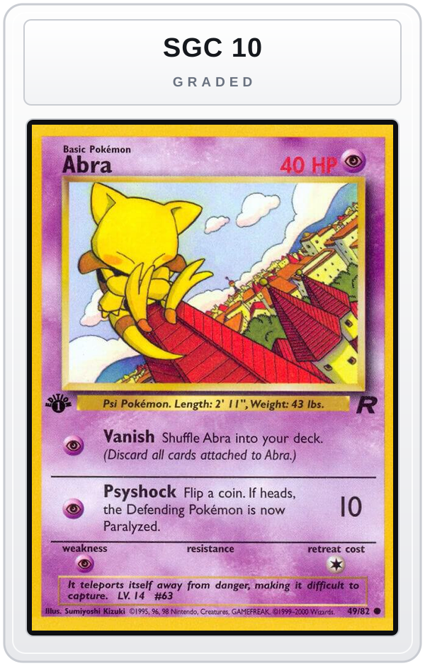 Graded - Abra — SGC 10 graded overlay