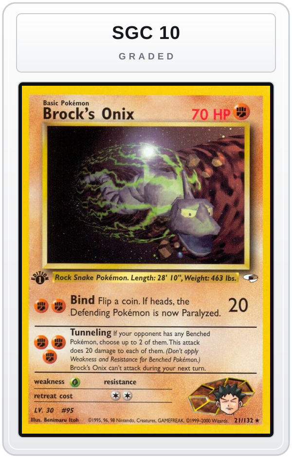 Graded - Brock's Onix (21) — SGC 10 graded overlay
