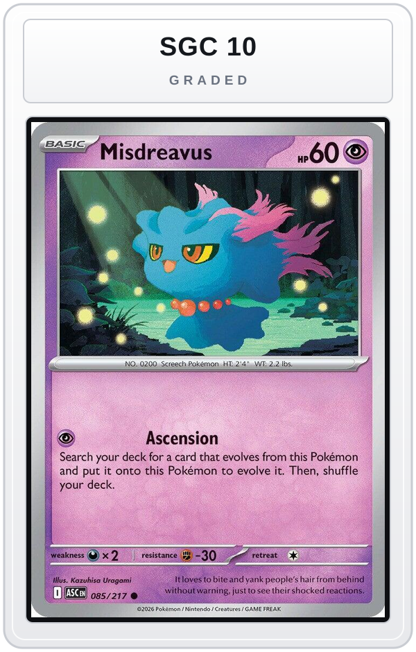 Graded - Misdreavus - 085/217 — SGC 10 graded overlay