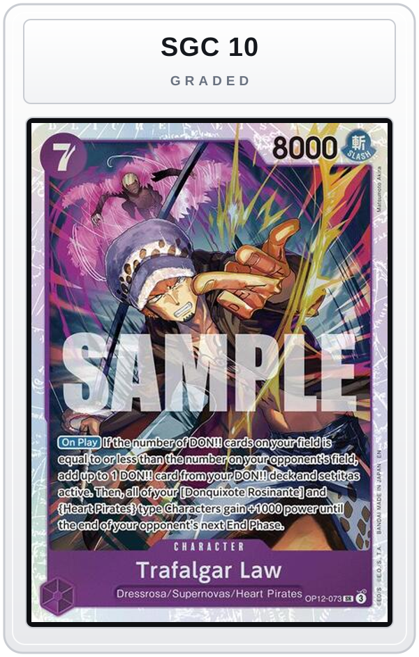 Graded - Trafalgar Law (073) — SGC 10 graded overlay