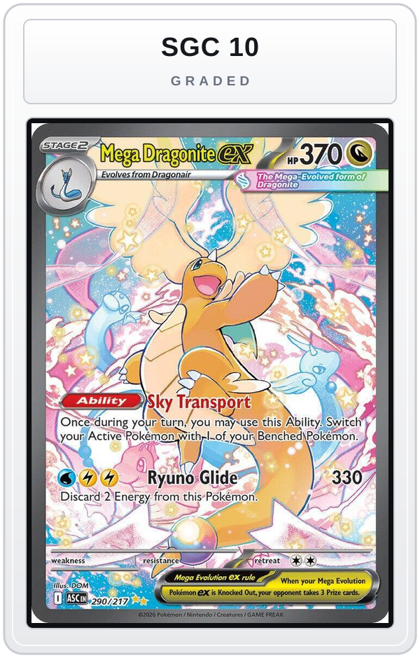 Graded - Mega Dragonite ex - 290/217 — SGC 10 graded overlay